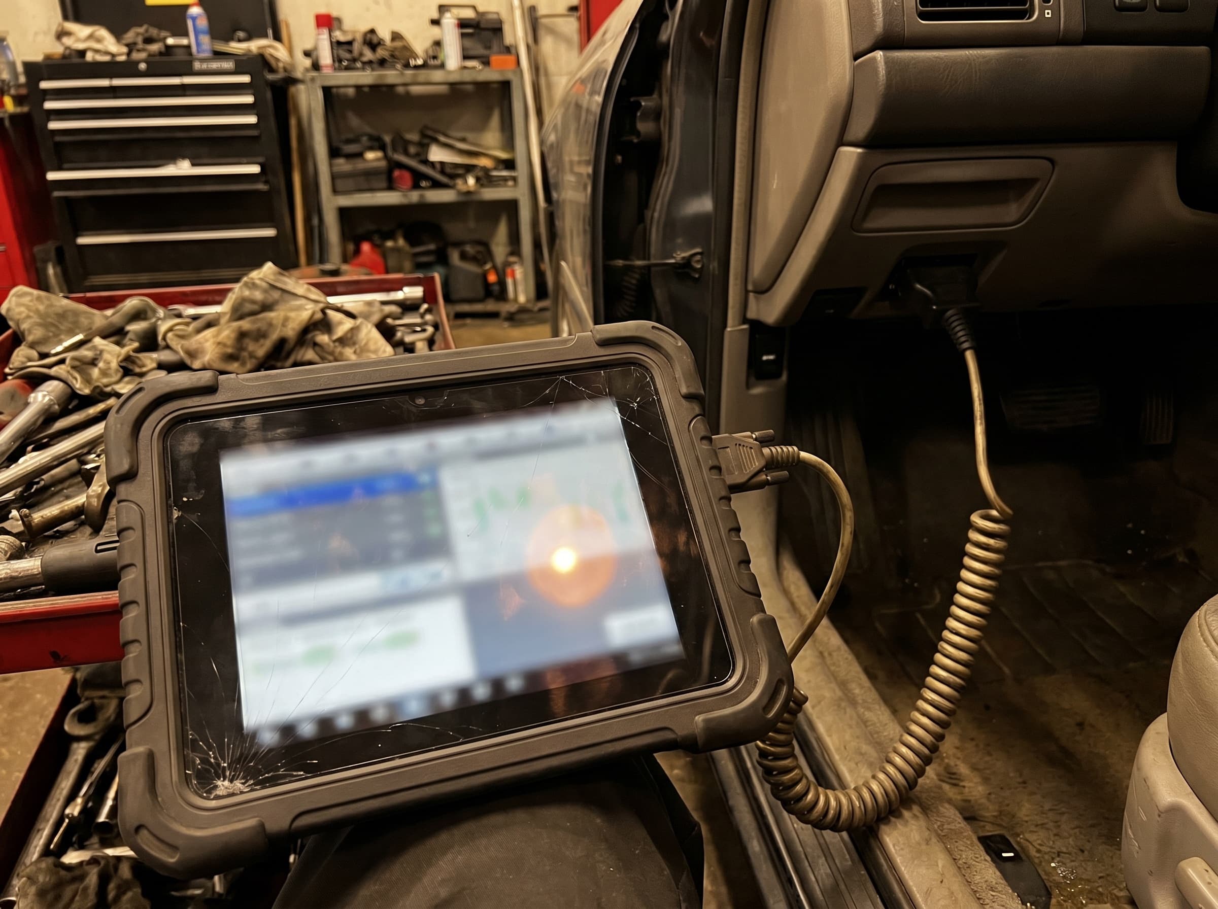 Diagnostic software on a screen